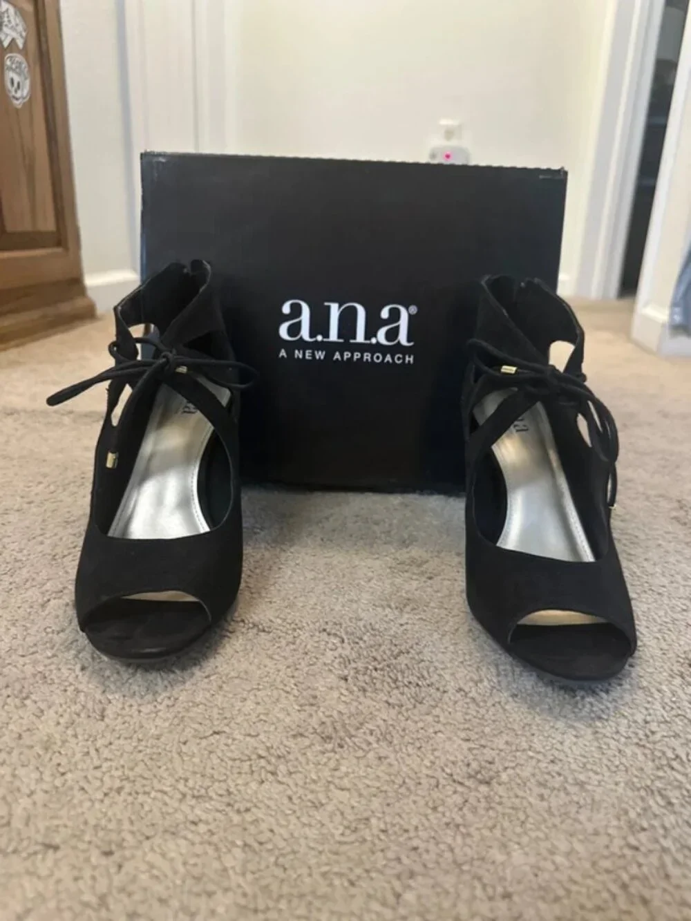 Black Lace Up Heel- ANA Chance